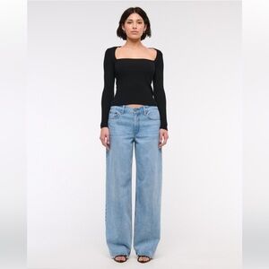 Abercrombie Low Rise Wide Leg Jeans